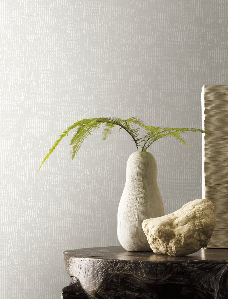 York Montecito Trabadillo Plaster Wallpaper - Salt