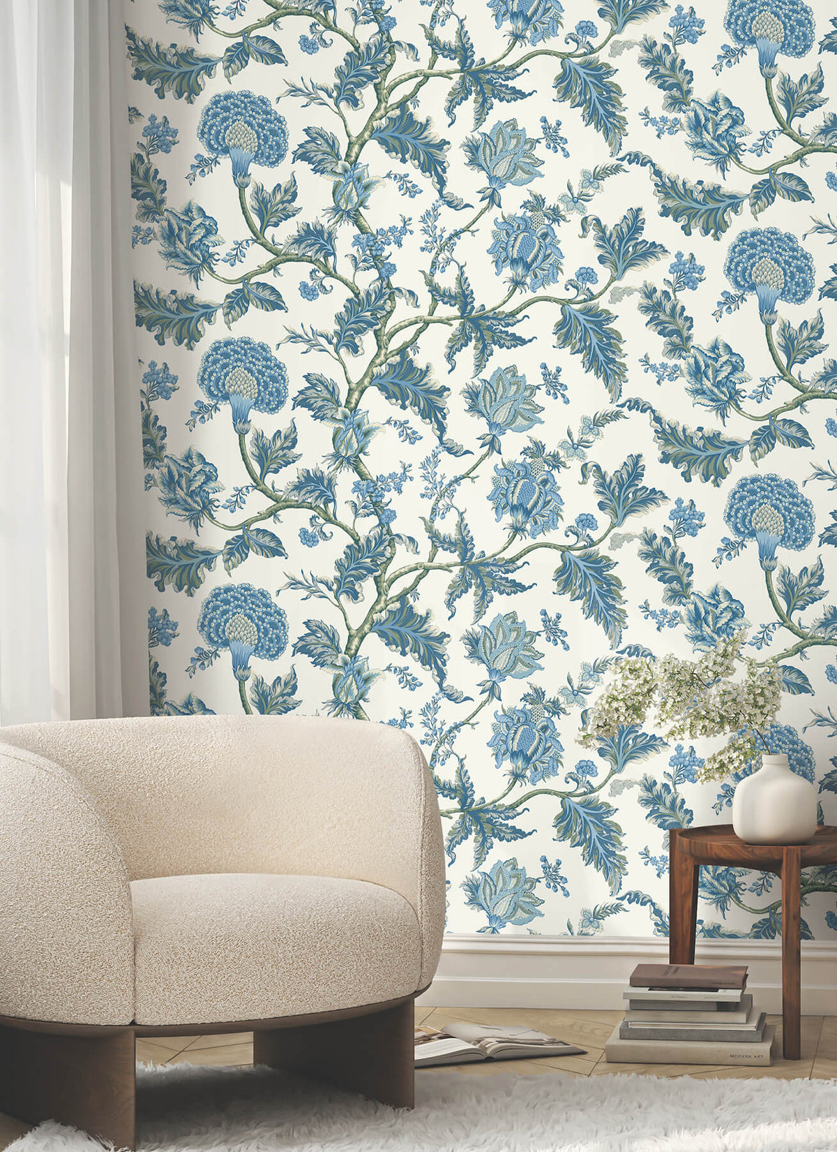 Ronald Redding Astoria Monroe Wallpaper Sample - Blue