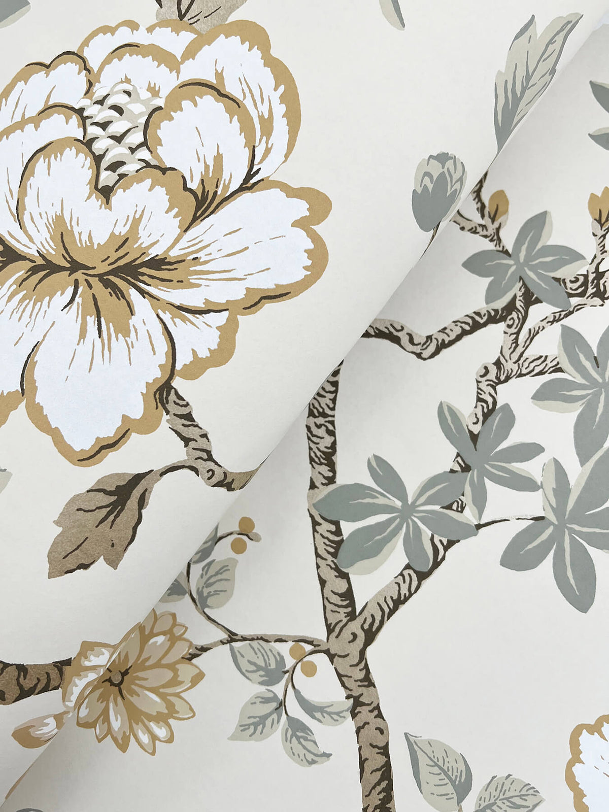 Ronald Redding Astoria Courtyard Botanical Wallpaper Sample - Neutral