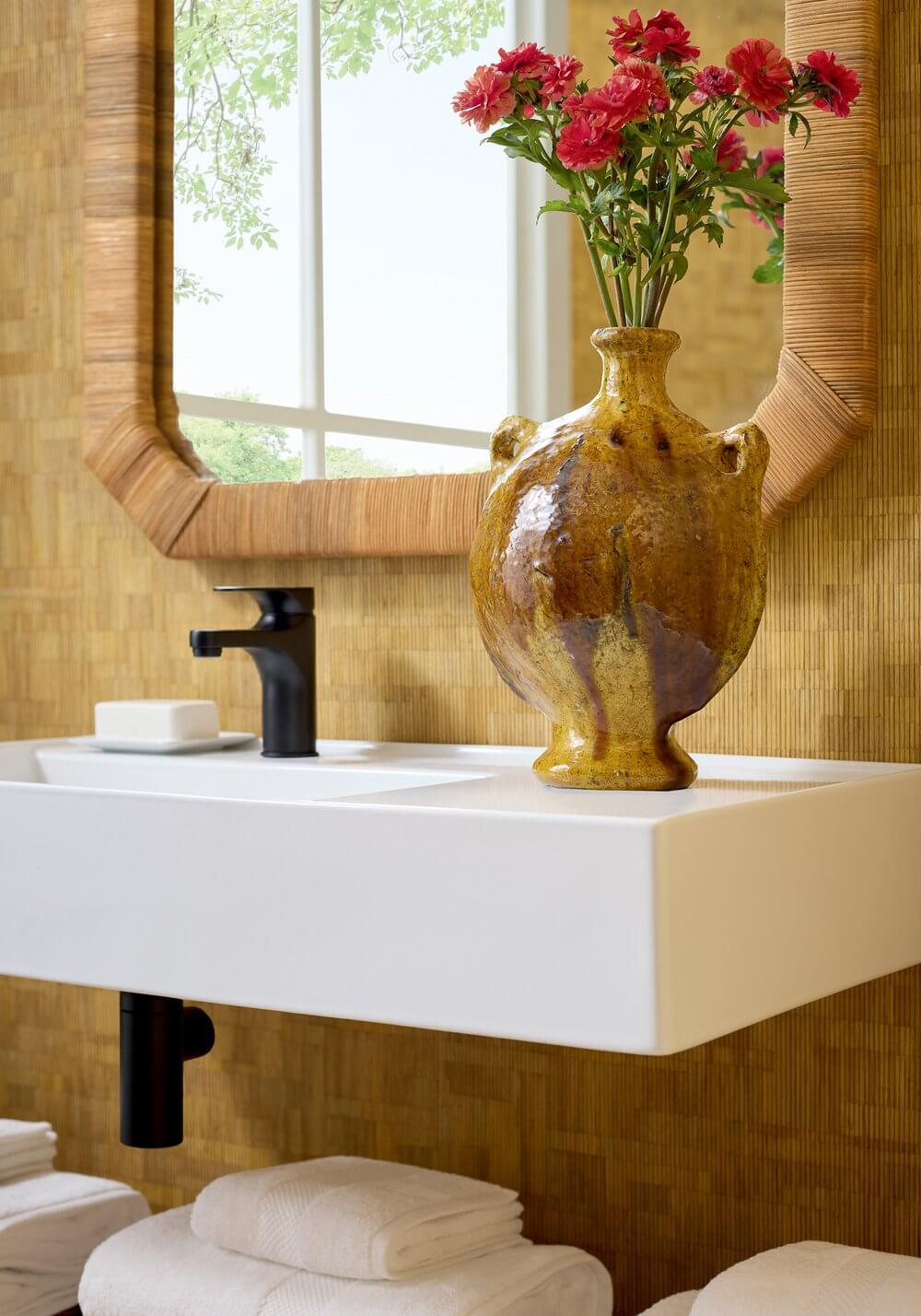Thibaut Modern Resource Bamboo Mosaic Wallpaper - Natural