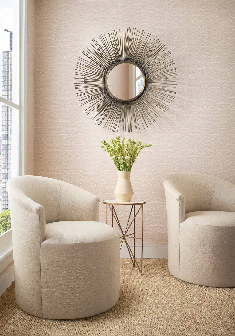 Thibaut Modern Resource Hinton Tunnel Wallpaper - Blush