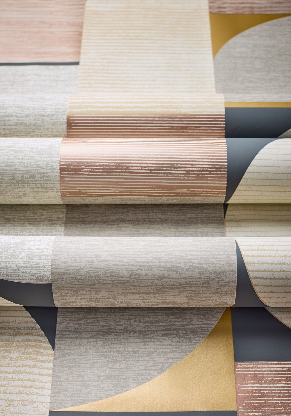 Thibaut Modern Resource Saturn Wallpaper Sample - Metallic Copper & Black
