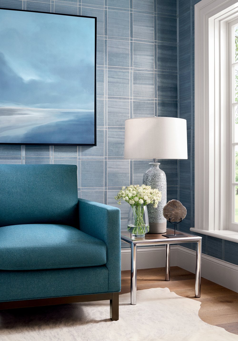 Thibaut Modern Resource Wood Panel Wallpaper Sample - Cadet & Pewter