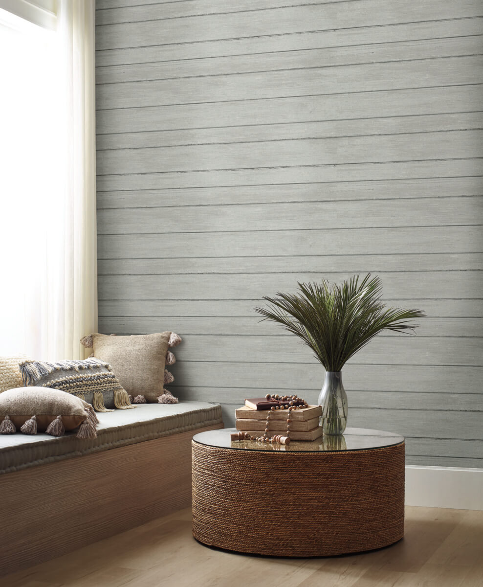 York Natural Digest Broad Side Wallpaper Sample - Gray