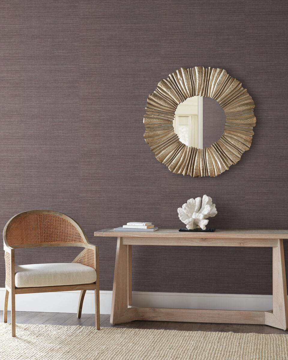 York Natural Digest Tasar Silk Wallpaper Sample - Purple