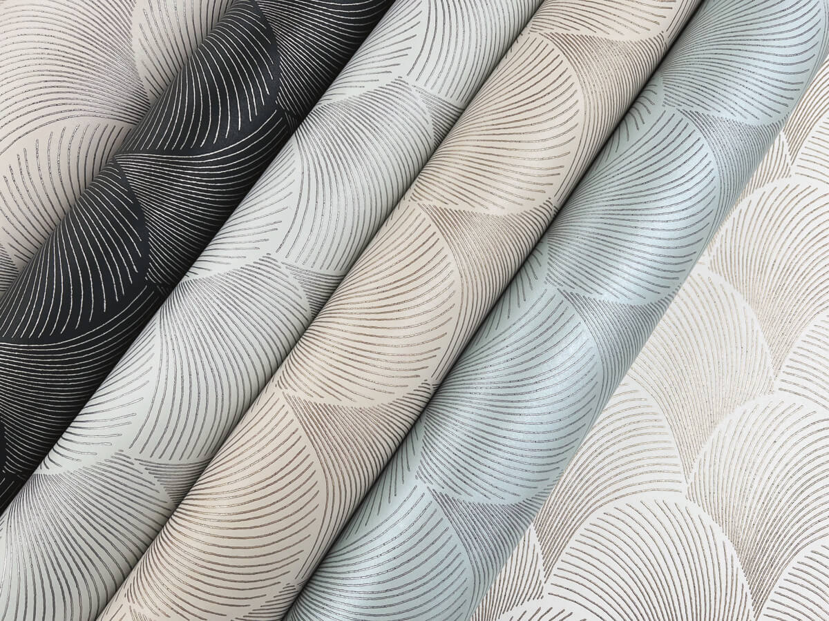 Candice Olson Natural Discovery Metallic Scallop Wallpaper - Cream
