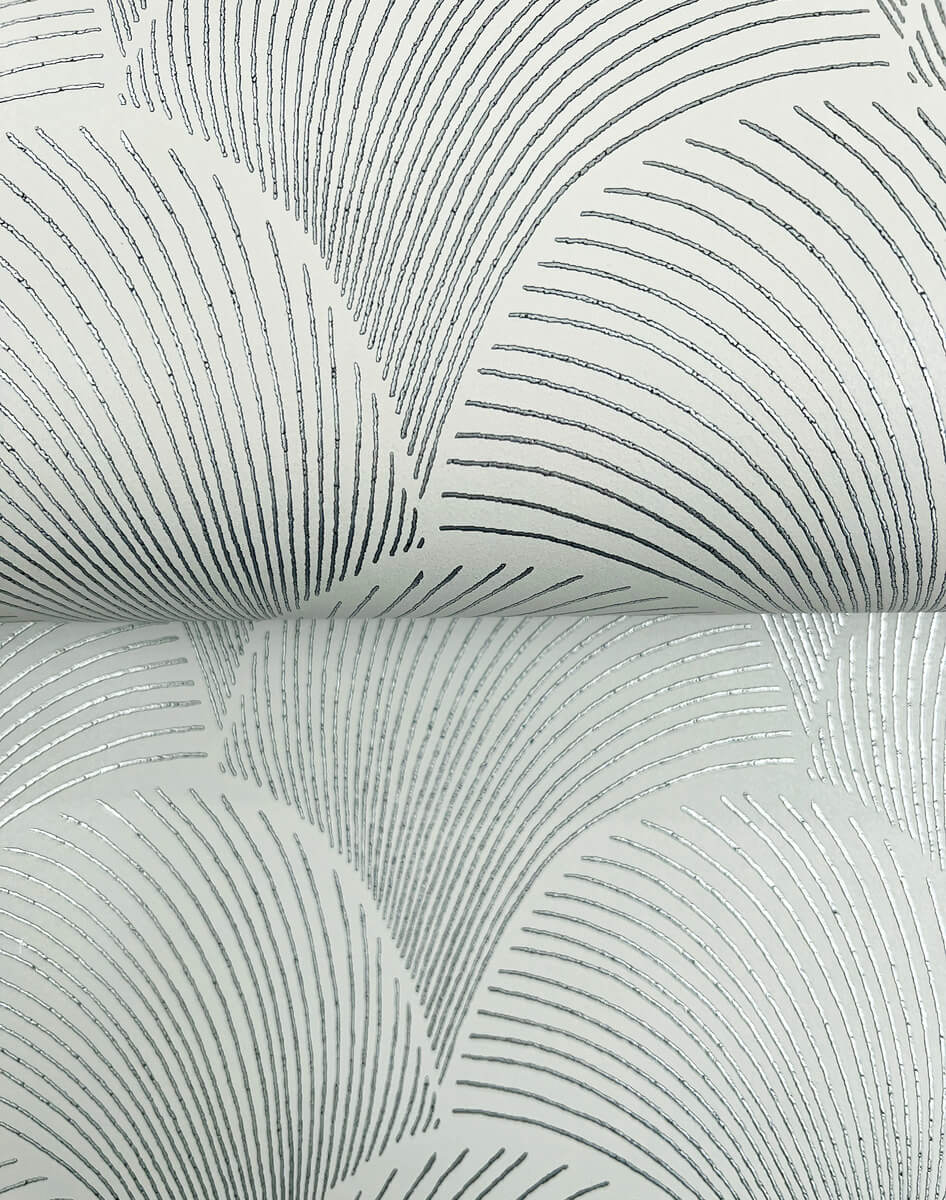 Candice Olson Natural Discovery Metallic Scallop Wallpaper Sample - Light Green