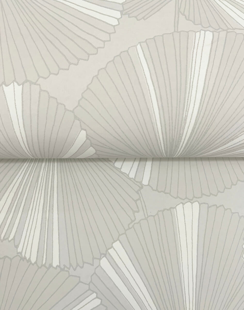 Candice Olson Natural Discovery Layered Lily Pads Wallpaper Sample - Grey