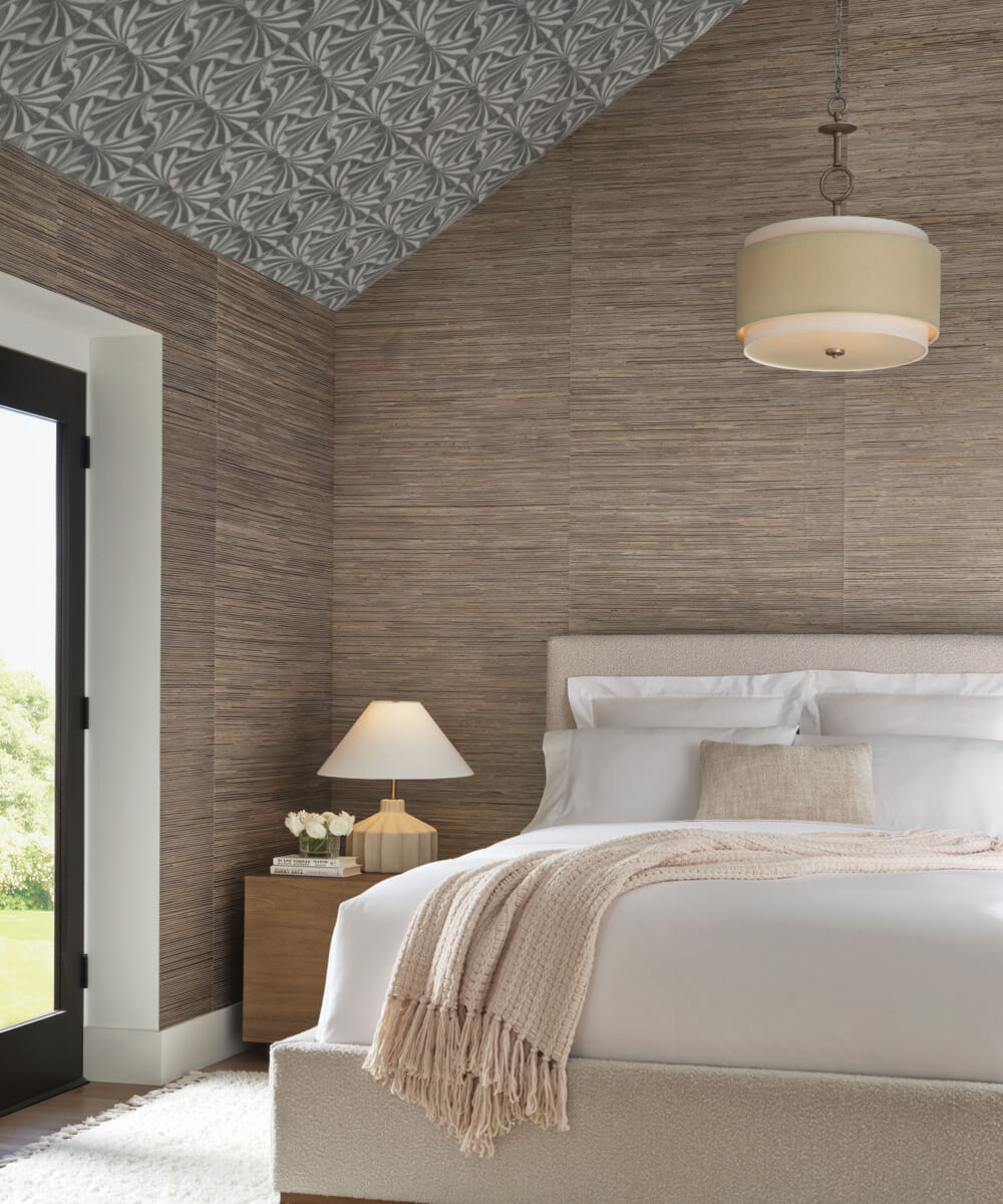 Candice Olson Natural Discovery Sculpted Fans Wallpaper - Charcoal
