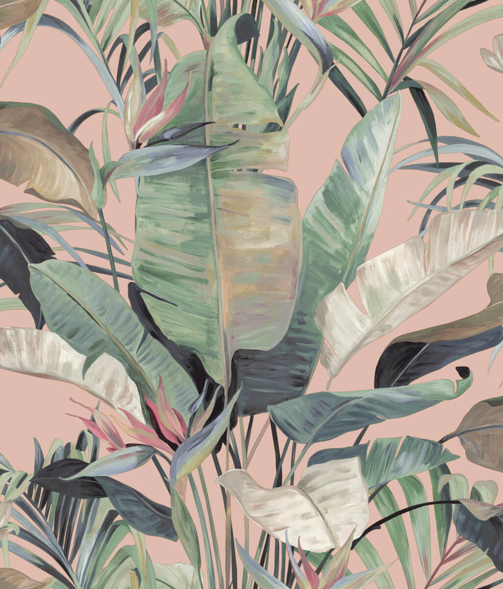 Candice Olson Natural Discovery Tropical Cabana Wallpaper Sample - Coral