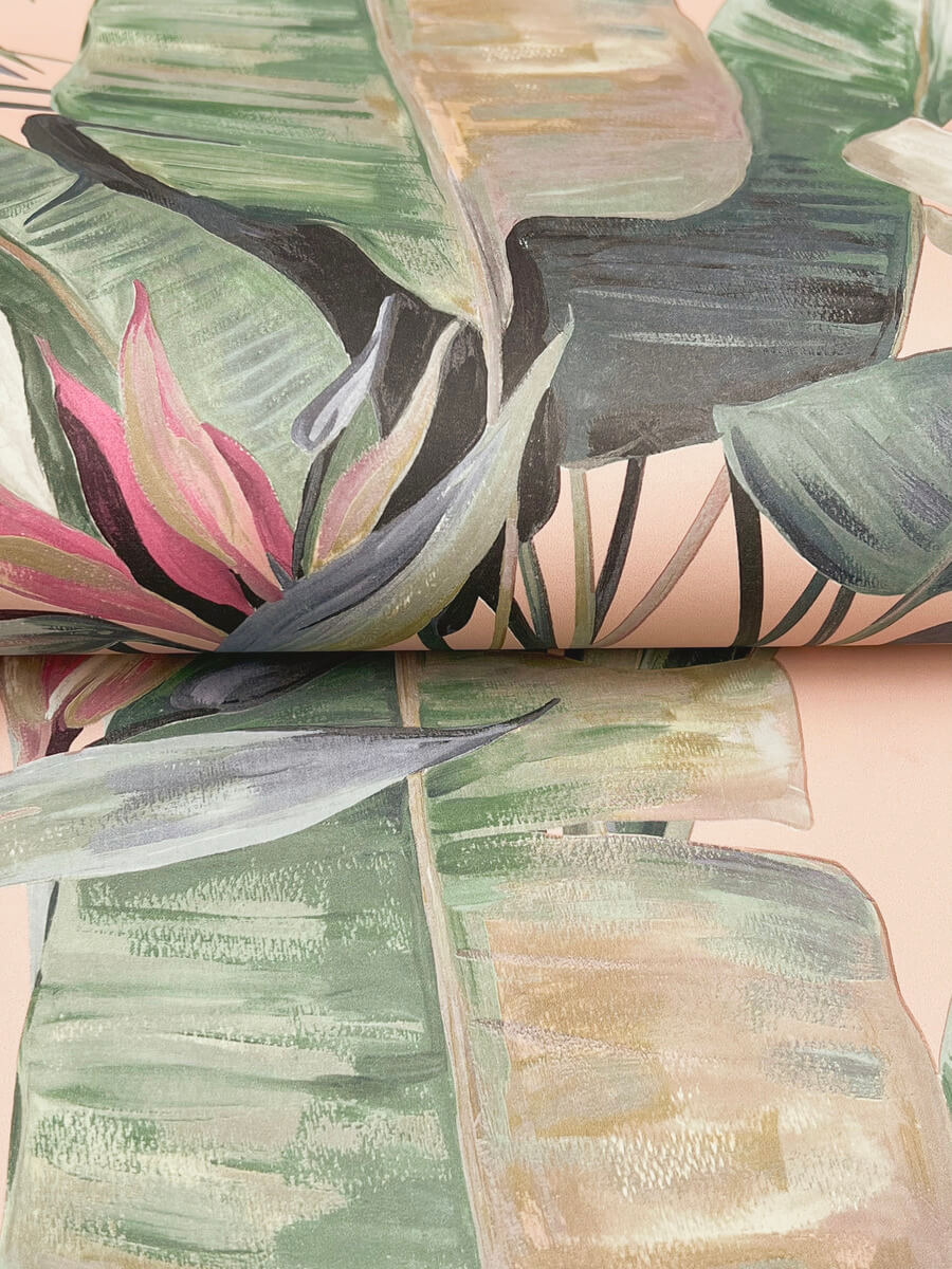 Candice Olson Natural Discovery Tropical Cabana Wallpaper Sample - Coral