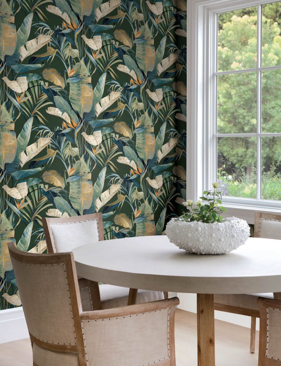 Candice Olson Natural Discovery Tropical Cabana Wallpaper Sample - Green