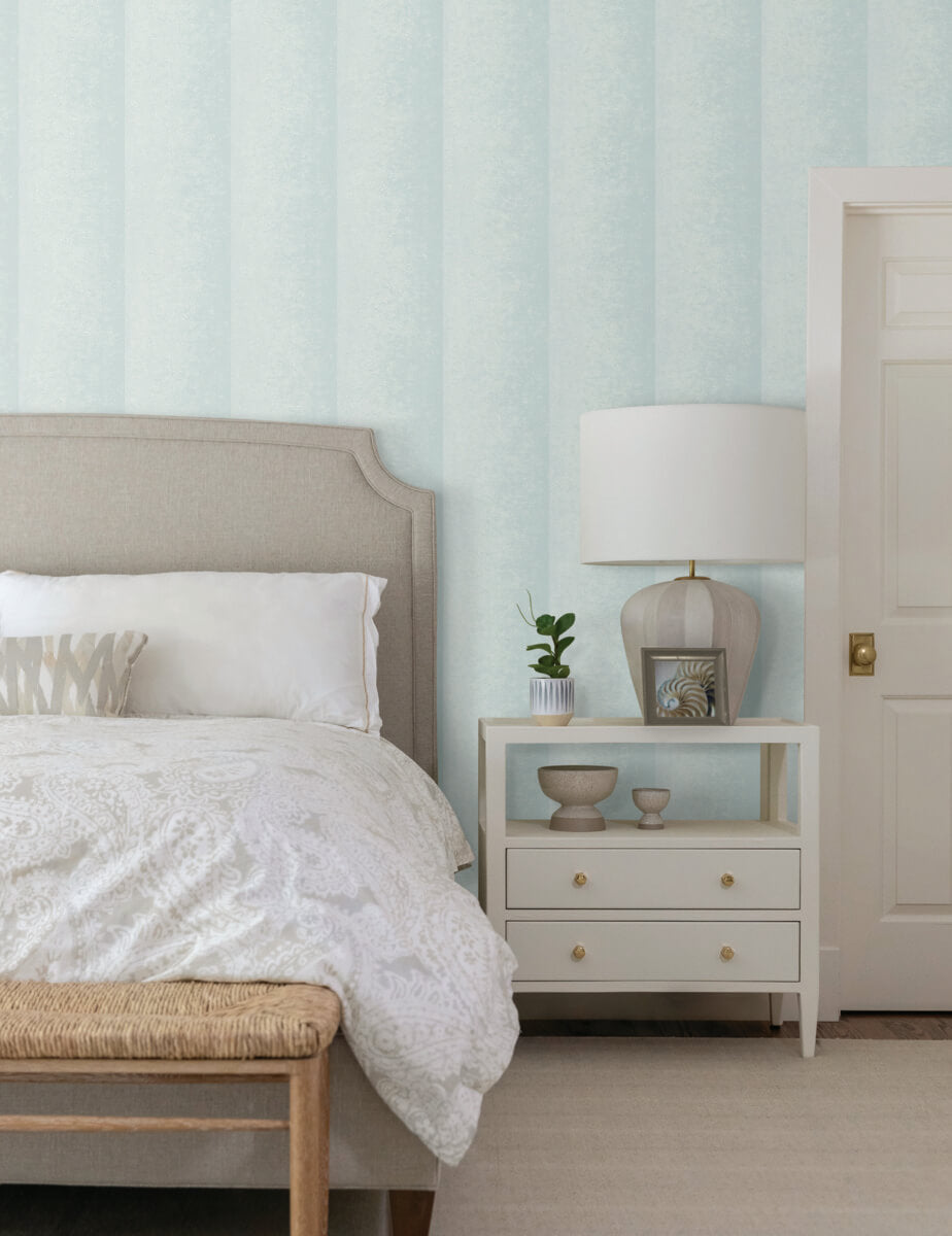 Candice Olson Natural Discovery Particle Stripe Wallpaper Sample - Blue
