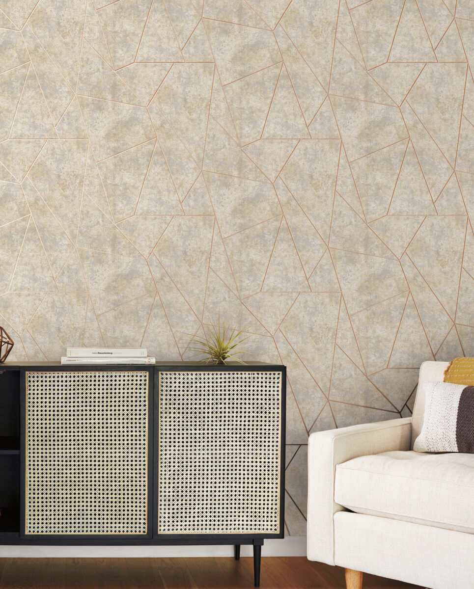 Antonina Vella Modern Metals Nazca Wallpaper - Neutral & Gold