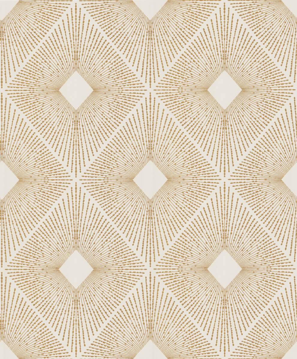 Antonina Vella Modern Metals Harlowe Wallpaper - White & Gold
