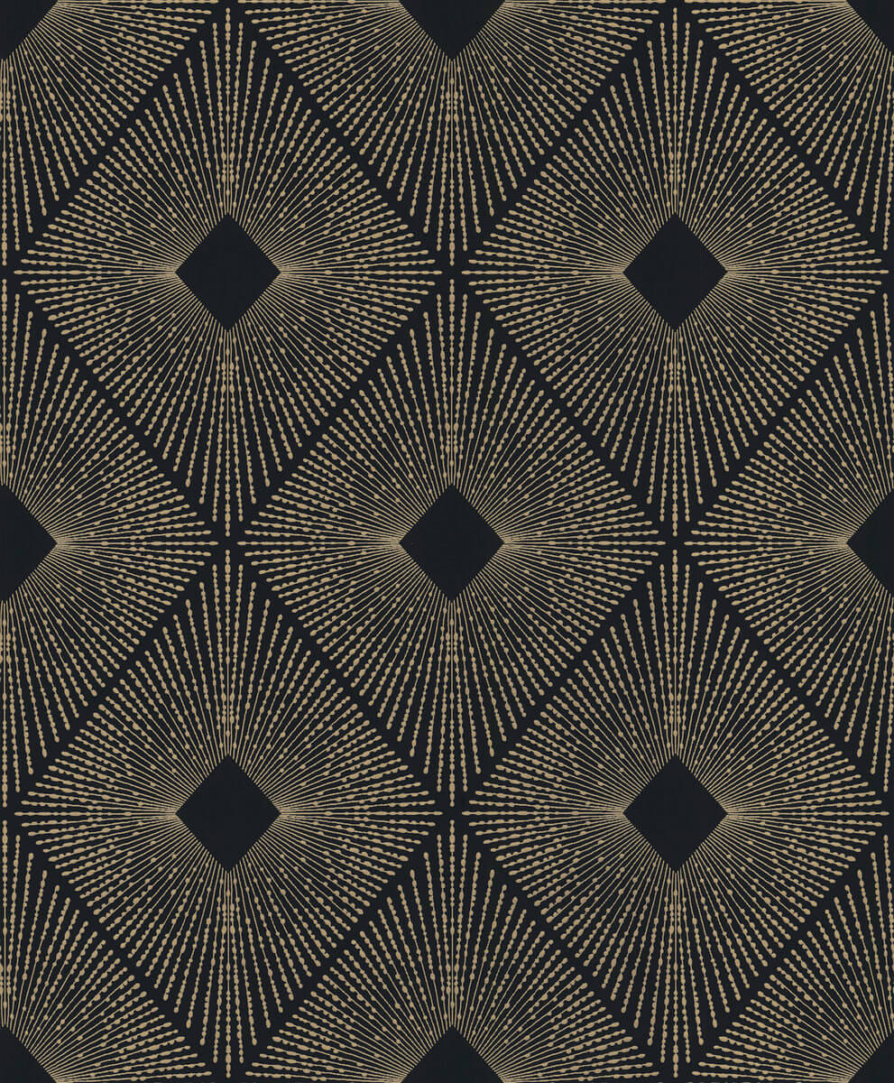 Antonina Vella Modern Metals Harlowe Wallpaper - Black & Gold
