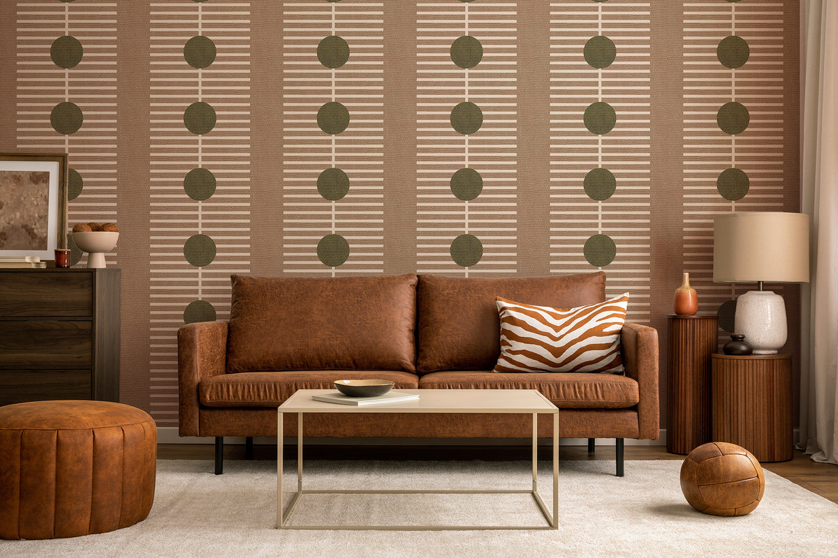 Mitchell Black Forbes Masters Nomalanga Wallpaper Sample - Cocoa Olive