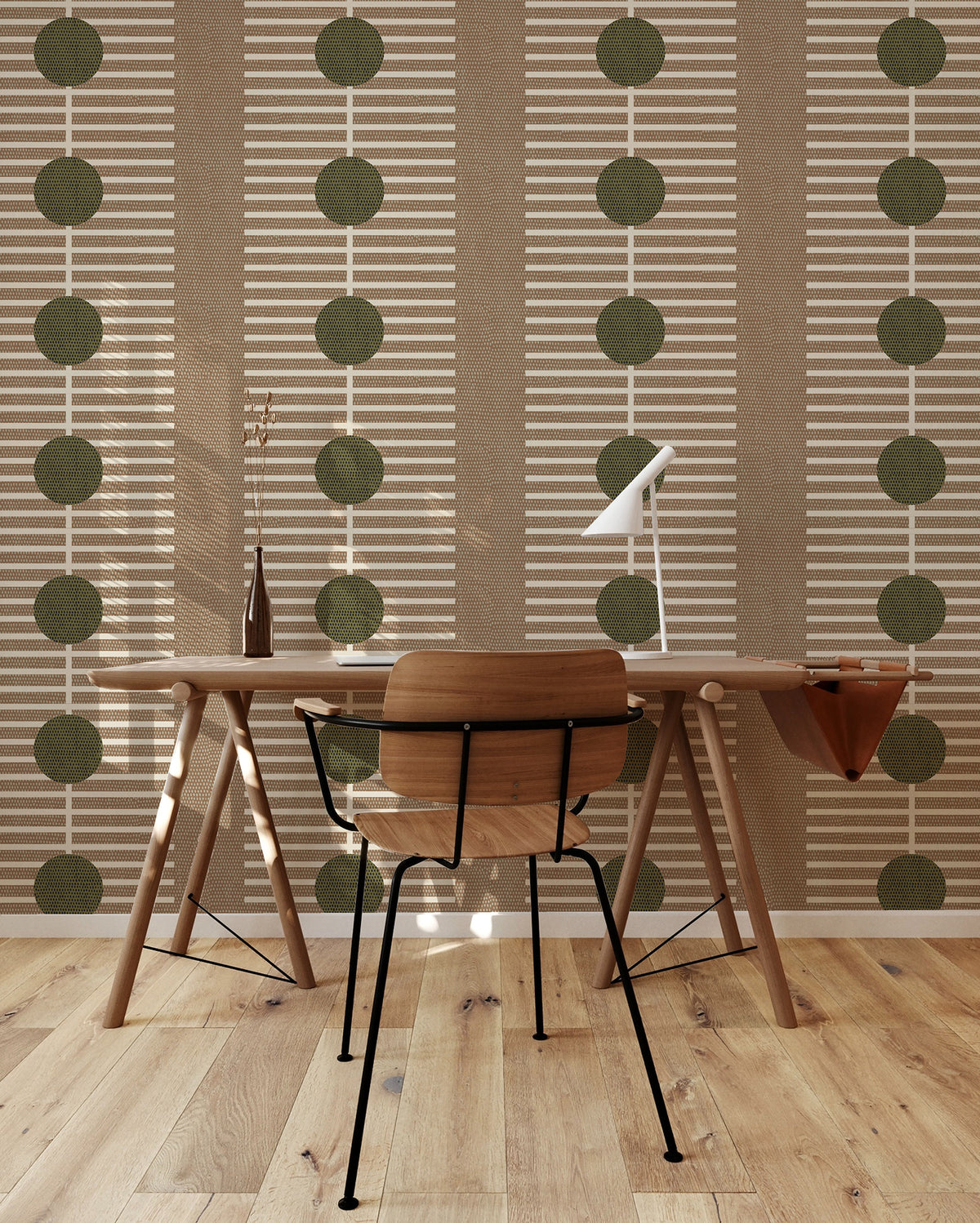 Mitchell Black Forbes Masters Nomalanga Wallpaper Sample - Cocoa Olive