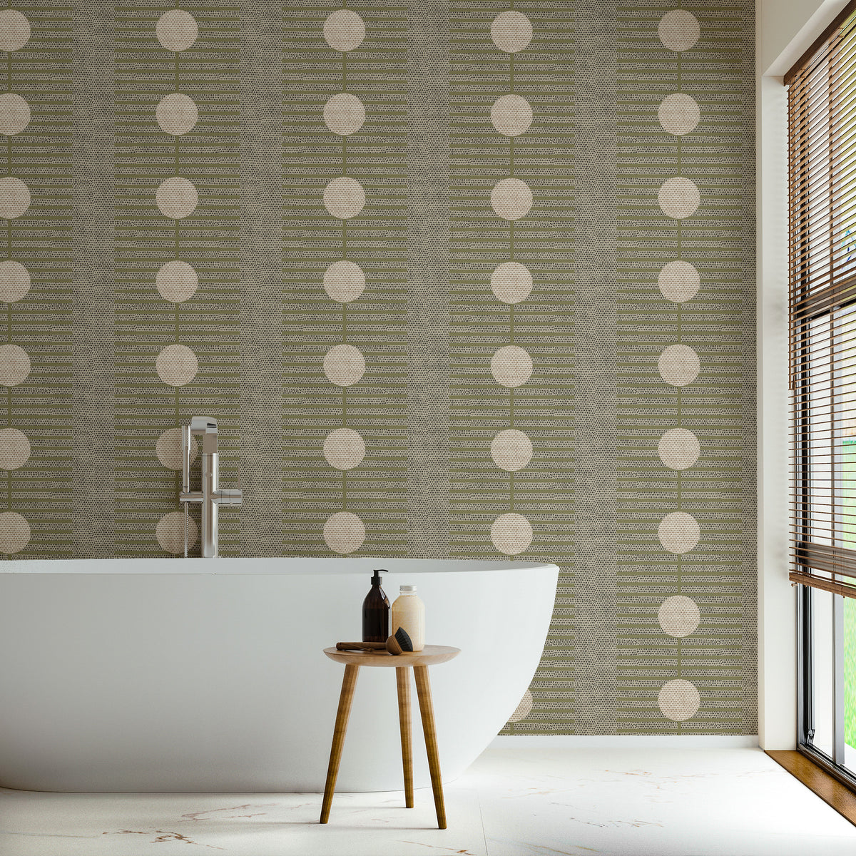 Mitchell Black Forbes Masters Nomalanga Wallpaper Sample - Olive Linen