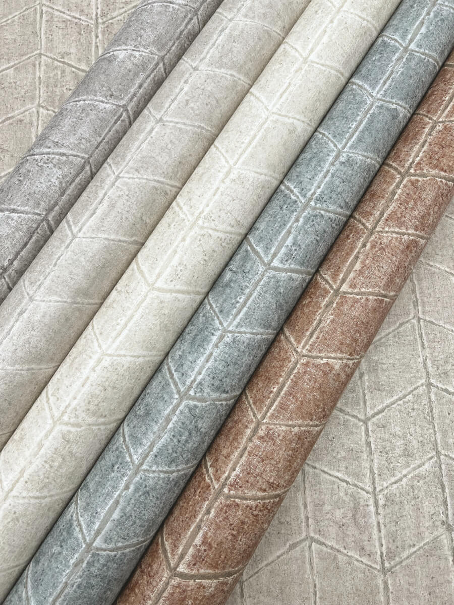 York New Origins Flatiron Geometric Wallpaper Sample - Taupe