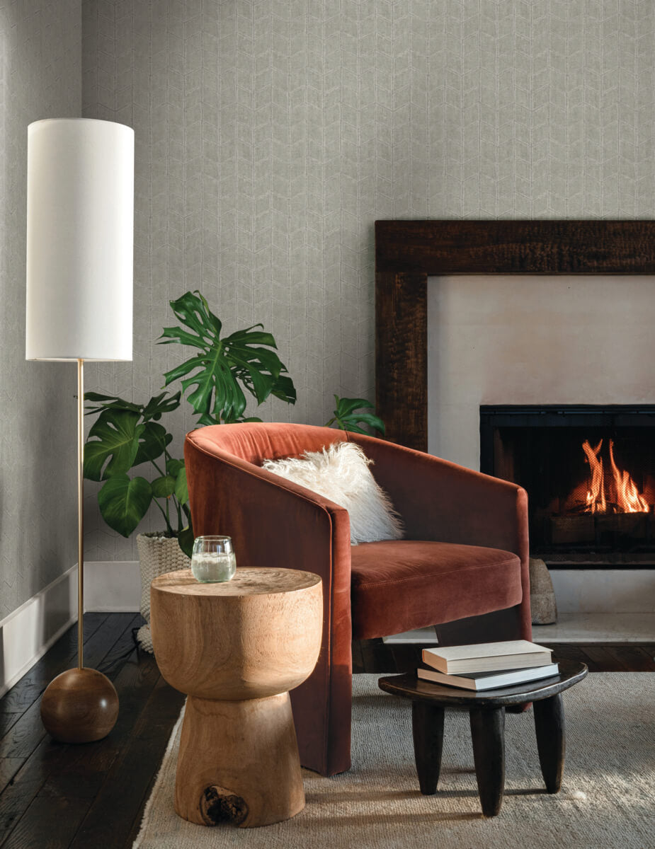 York New Origins Flatiron Geometric Wallpaper - Cement
