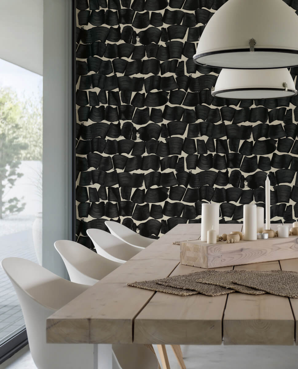 York New Origins Brushed Ink Wallpaper - Black