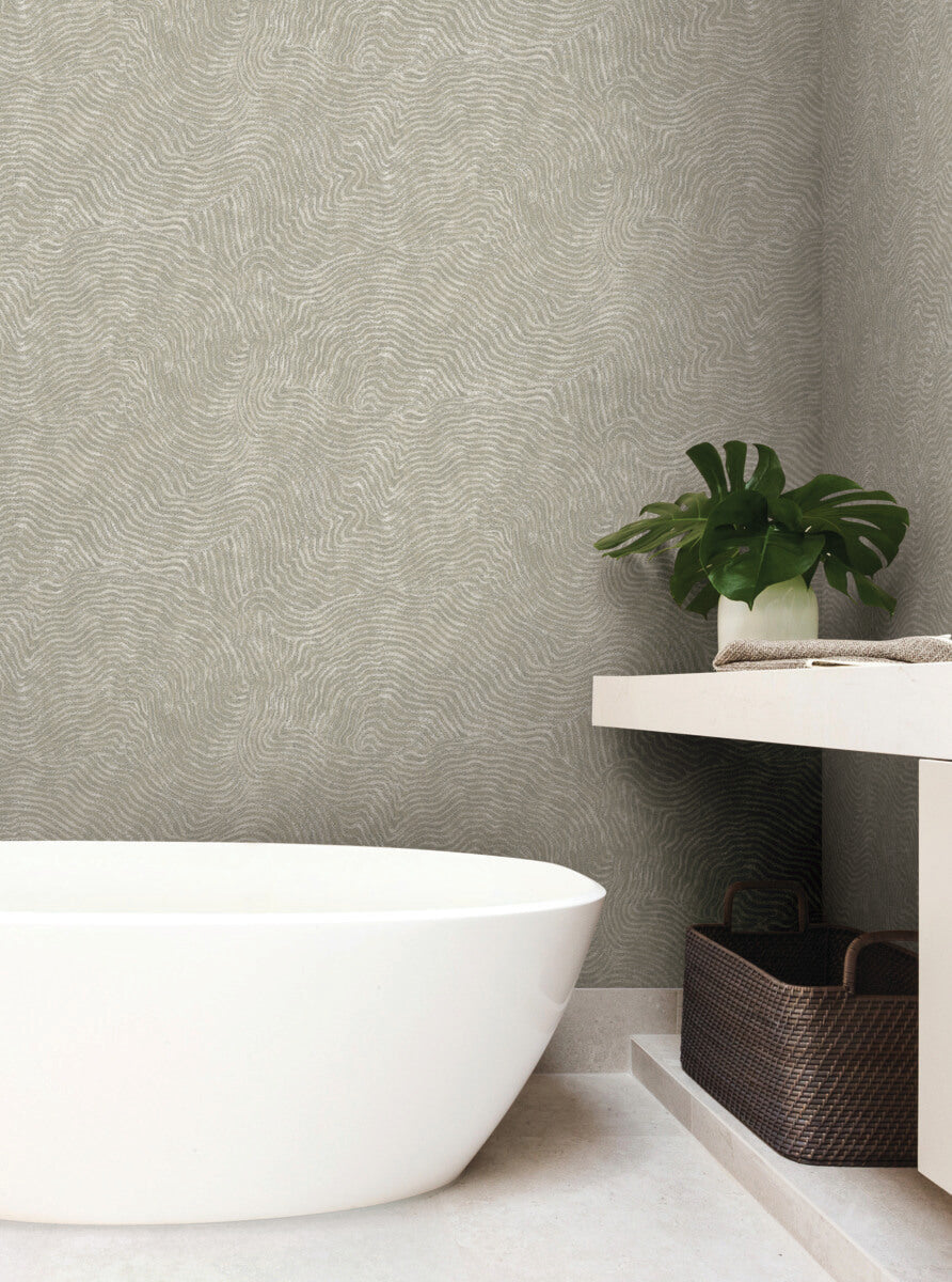 York New Origins Modern Wood Wallpaper Sample - Taupe