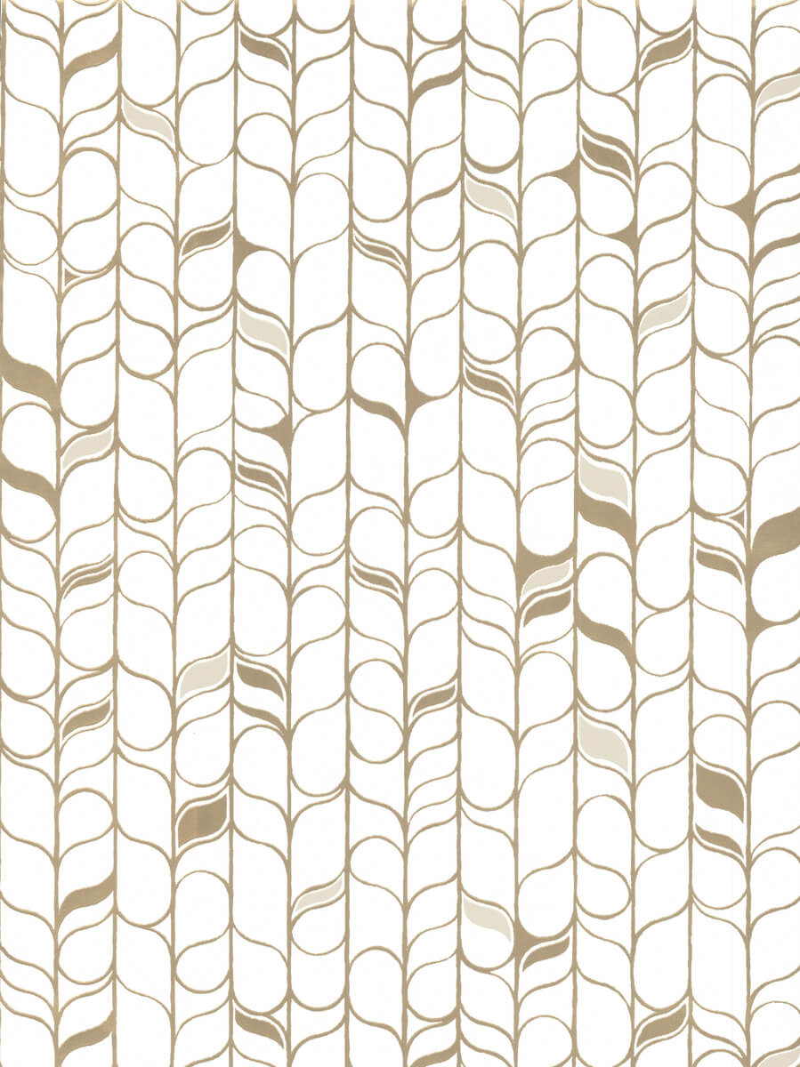 Candice Olson Modern Nature Perfect Petals Wallpaper Sample - White & Gold