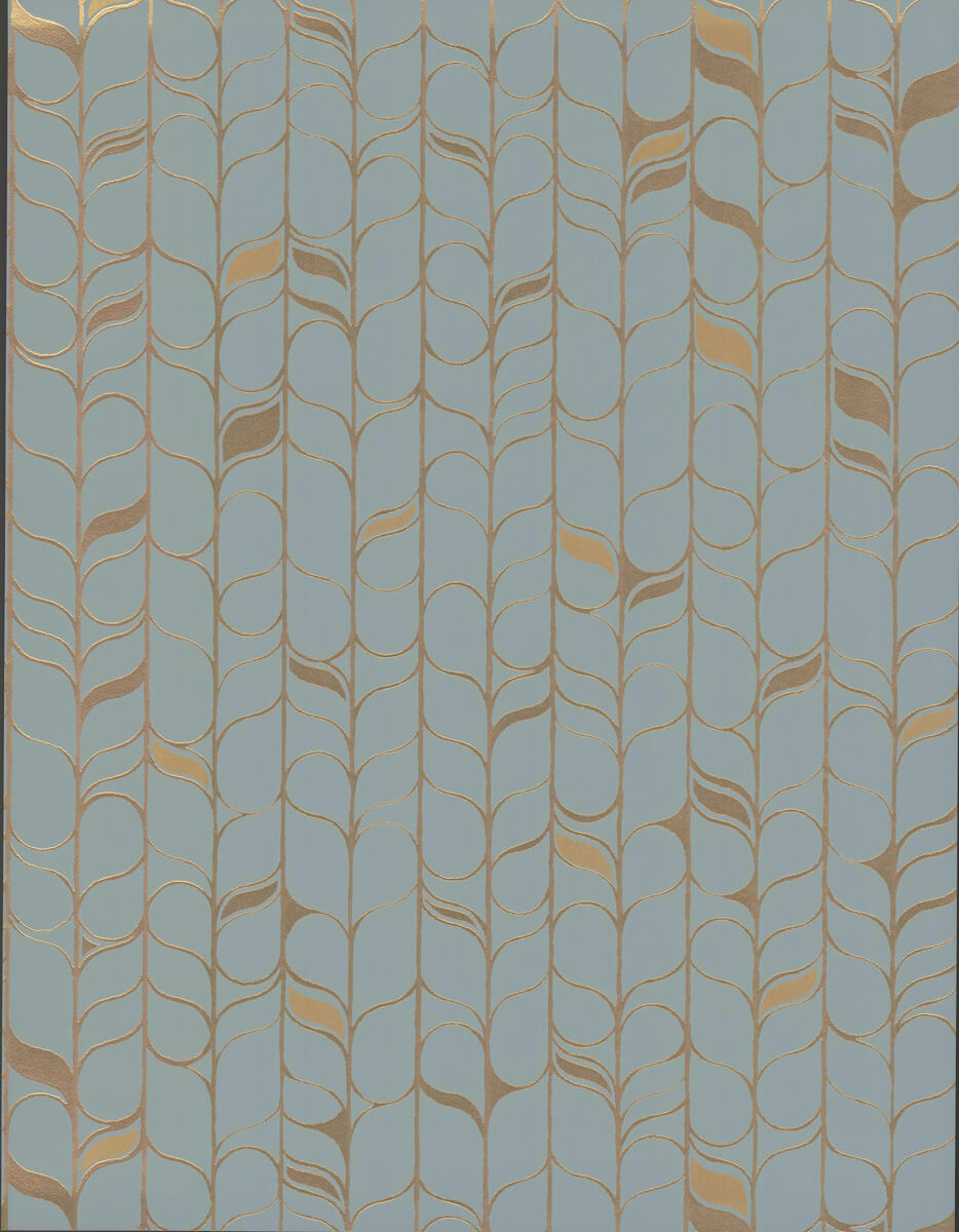Candice Olson Modern Nature Perfect Petals Wallpaper - Blue & Gold