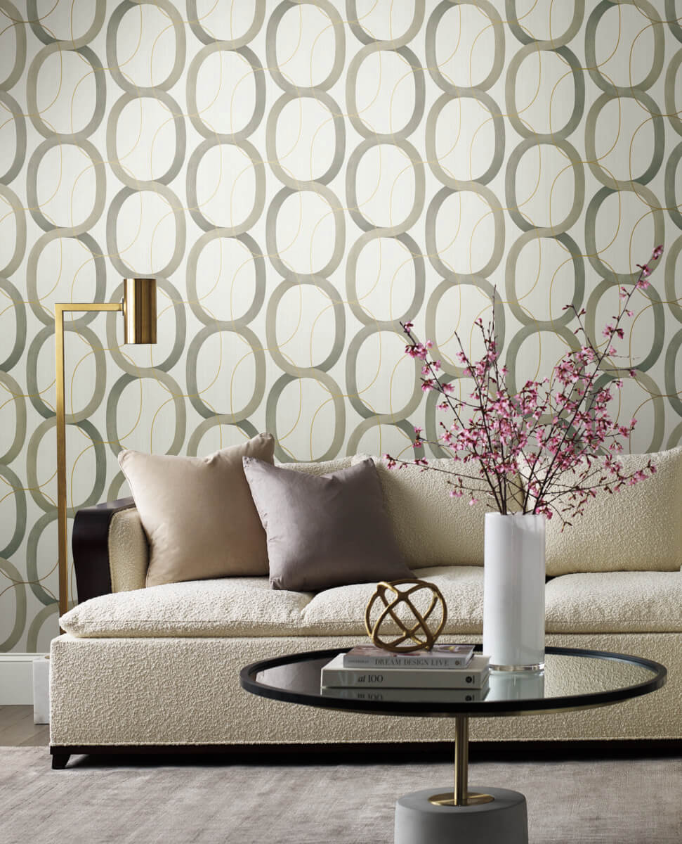 Candice Olson Modern Nature Interlock Wallpaper - Taupe
