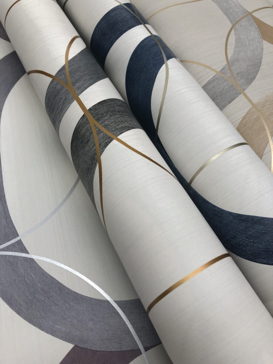 Candice Olson Modern Nature Interlock Wallpaper - Navy