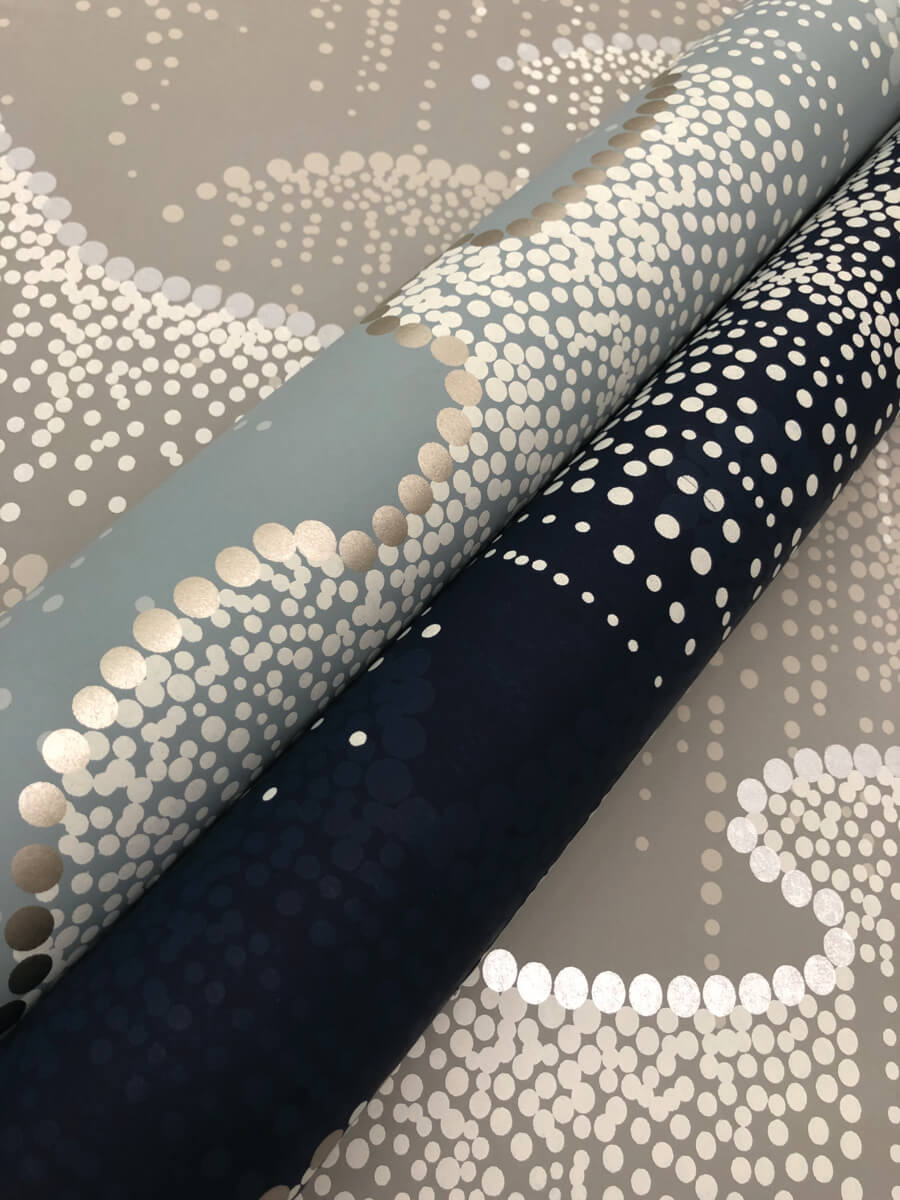Candice Olson Modern Nature Moonlight Pearls Wallpaper - Navy