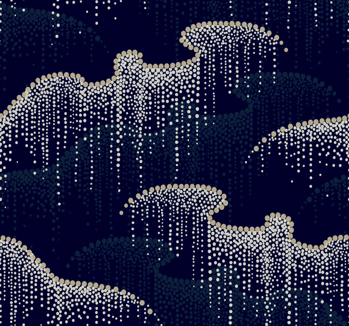 Candice Olson Modern Nature Moonlight Pearls Wallpaper - Navy