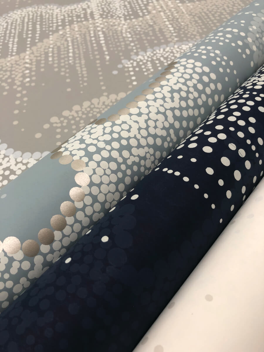 Candice Olson Modern Nature Moonlight Pearls Wallpaper - Navy