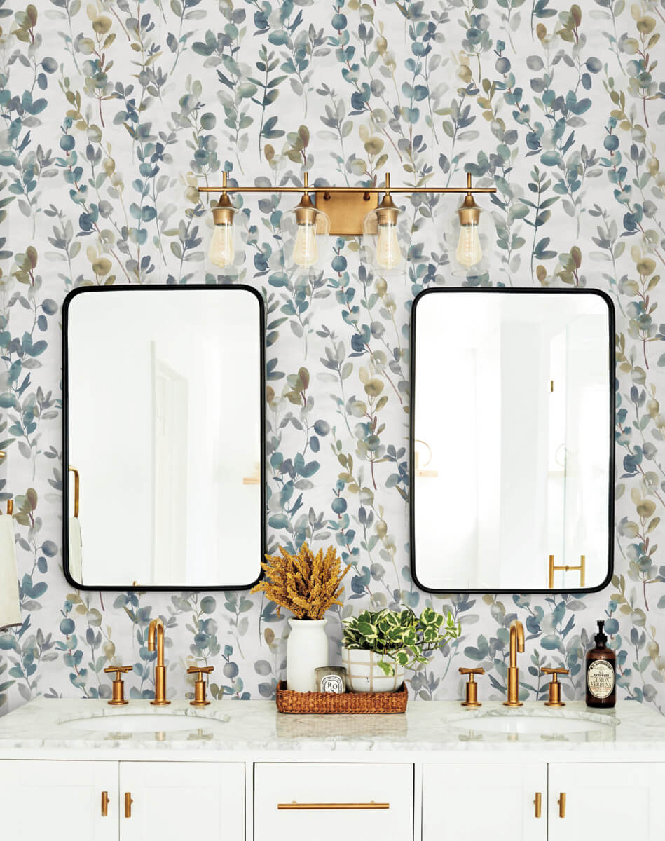 Candice Olson Modern Nature Joyful Eucalyptus Wallpaper - Turquoise