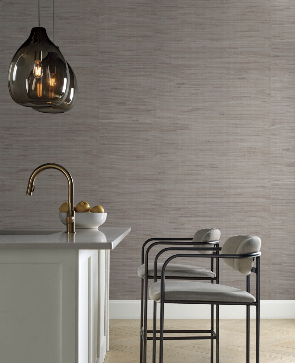 Candice Olson Modern Nature Metallic Jute Wallpaper - Gray