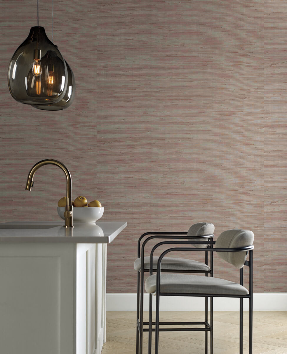 Candice Olson Modern Nature Metallic Jute Wallpaper Sample - Tan & Silver
