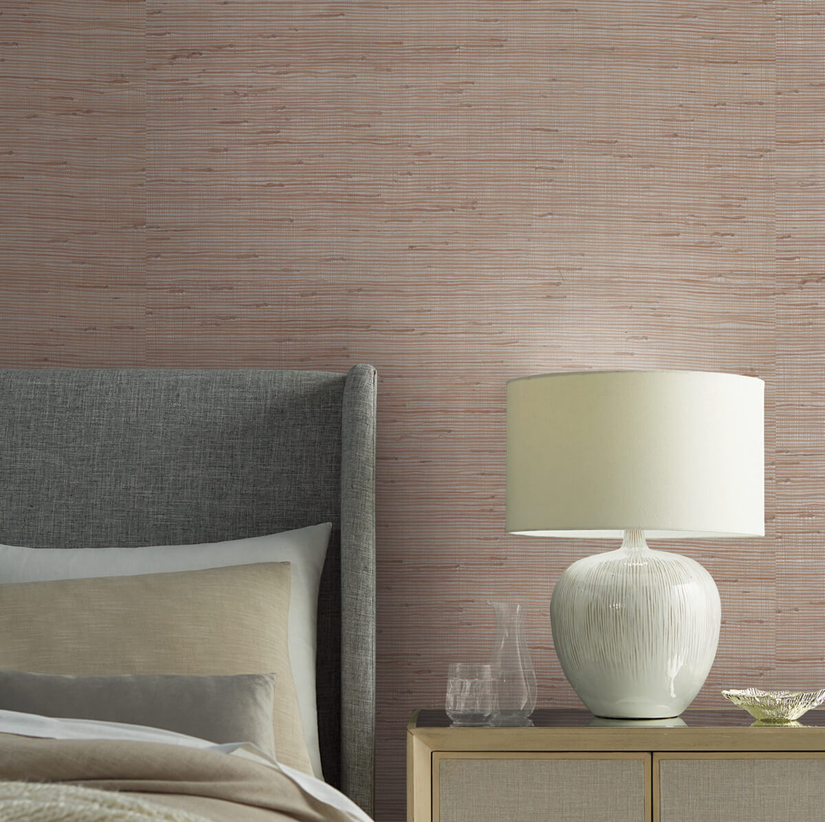 Candice Olson Modern Nature Metallic Jute Wallpaper Sample - Tan & Silver