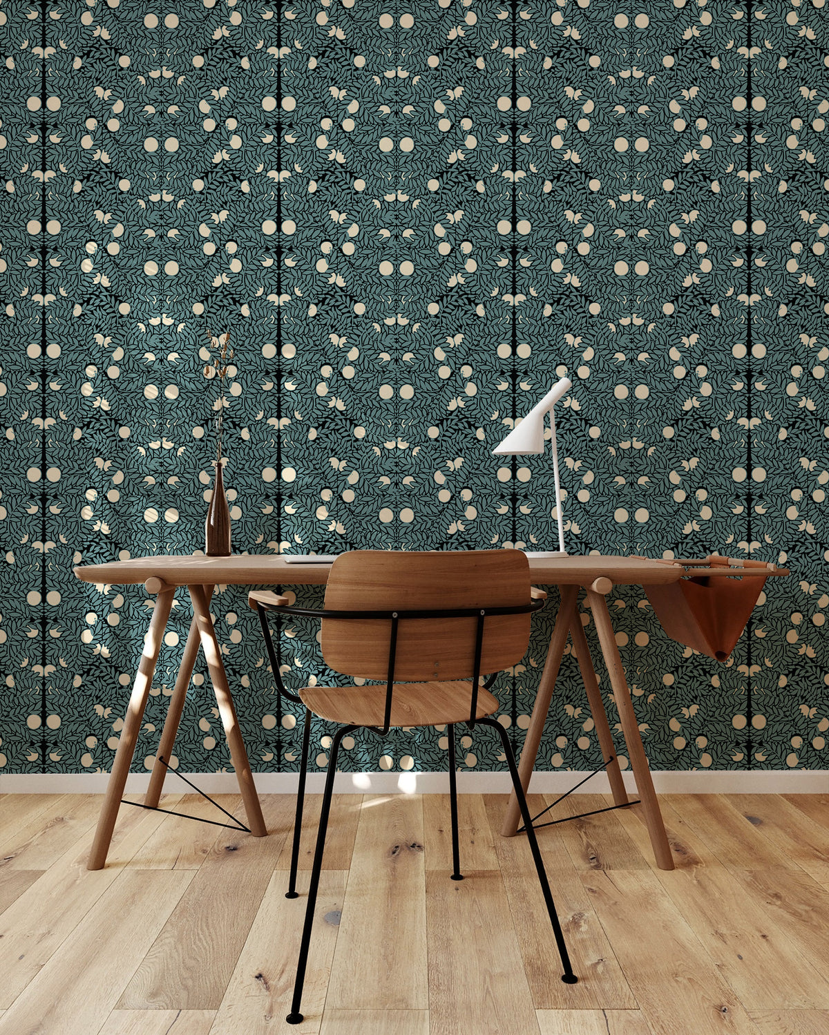 Mitchell Black The Signature Collection Orange Grove Wallpaper Sample - Blue & Cream