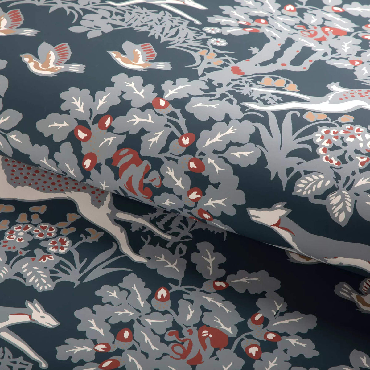 Lee Jofa Mille Fleur Wallpaper Sample - Denim