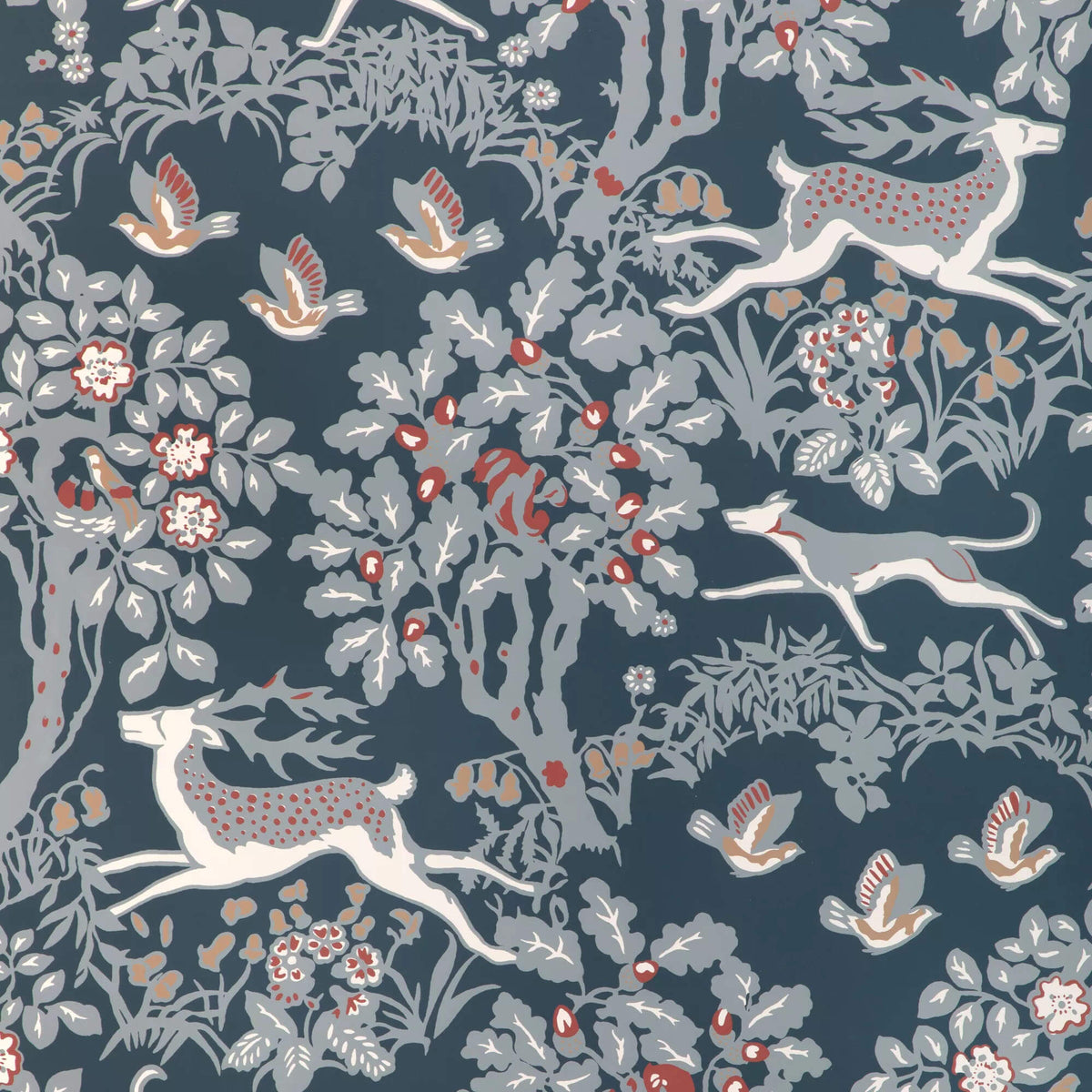 Lee Jofa Mille Fleur Wallpaper Sample - Denim