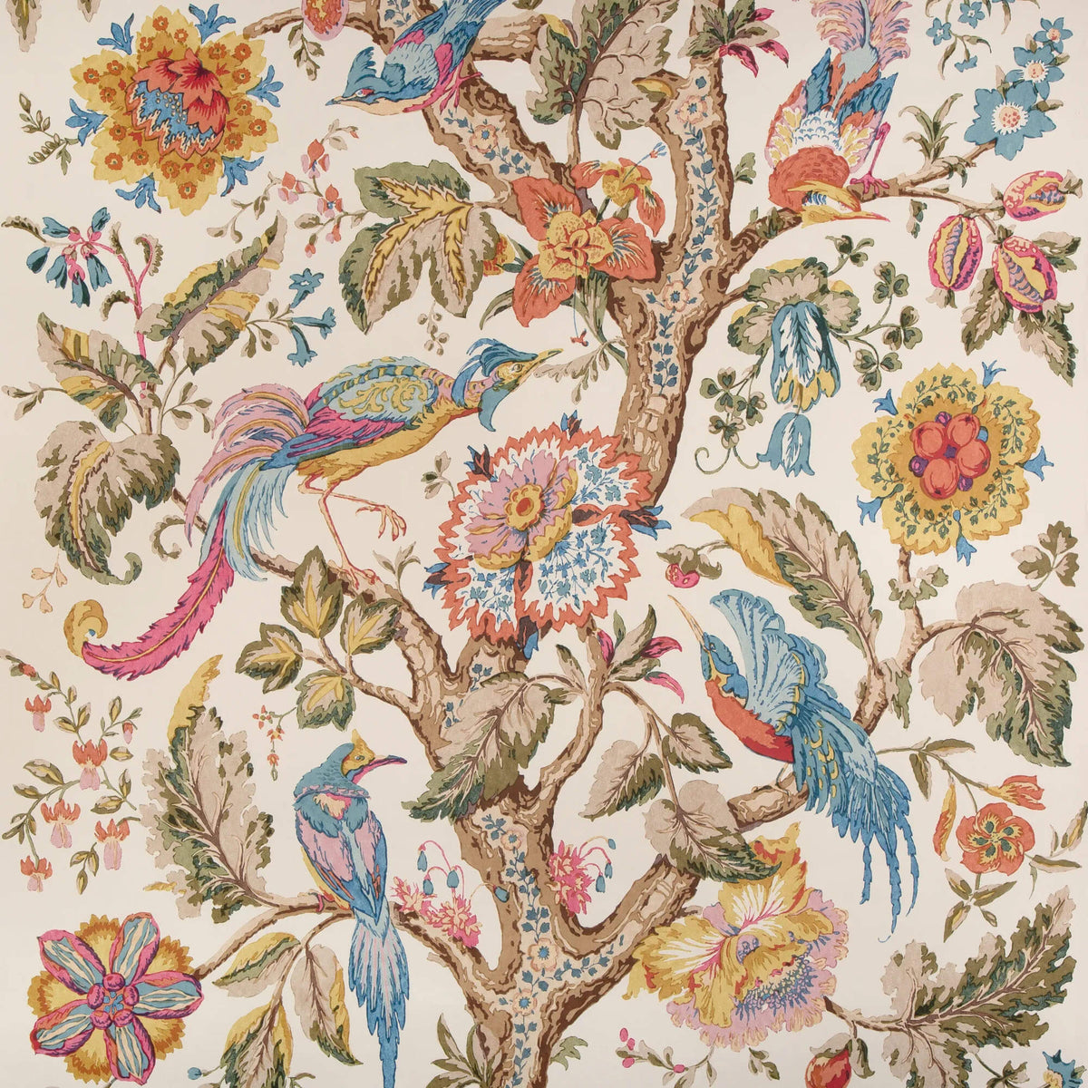 Lee Jofa Tree of Life Wallpaper Sample - Denim & Berry
