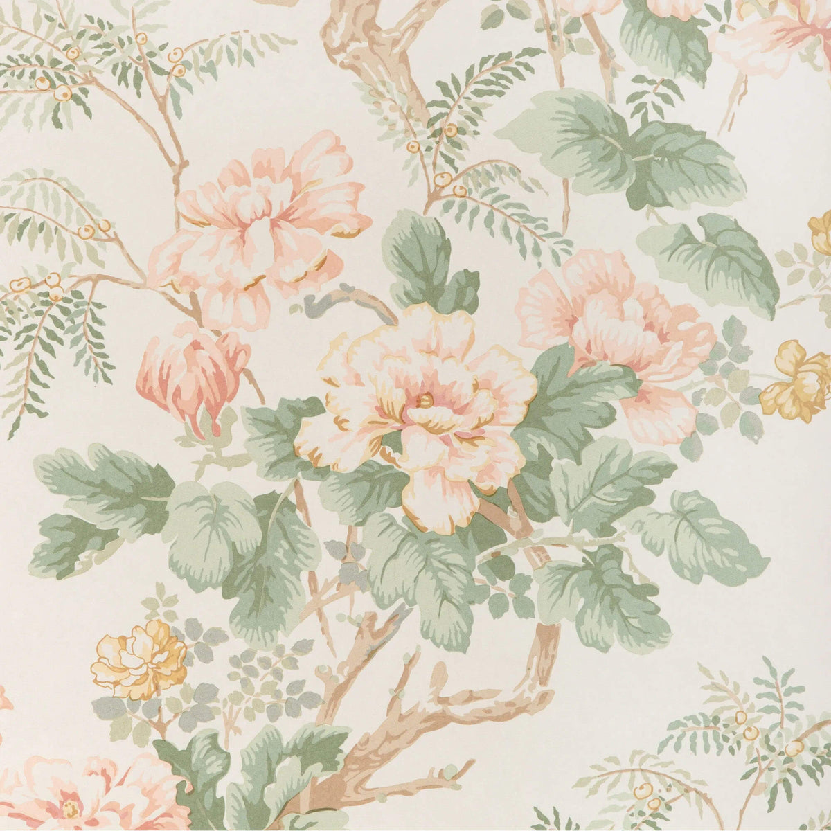 Lee Jofa Chinese Peony Wallpaper Sample - Blush