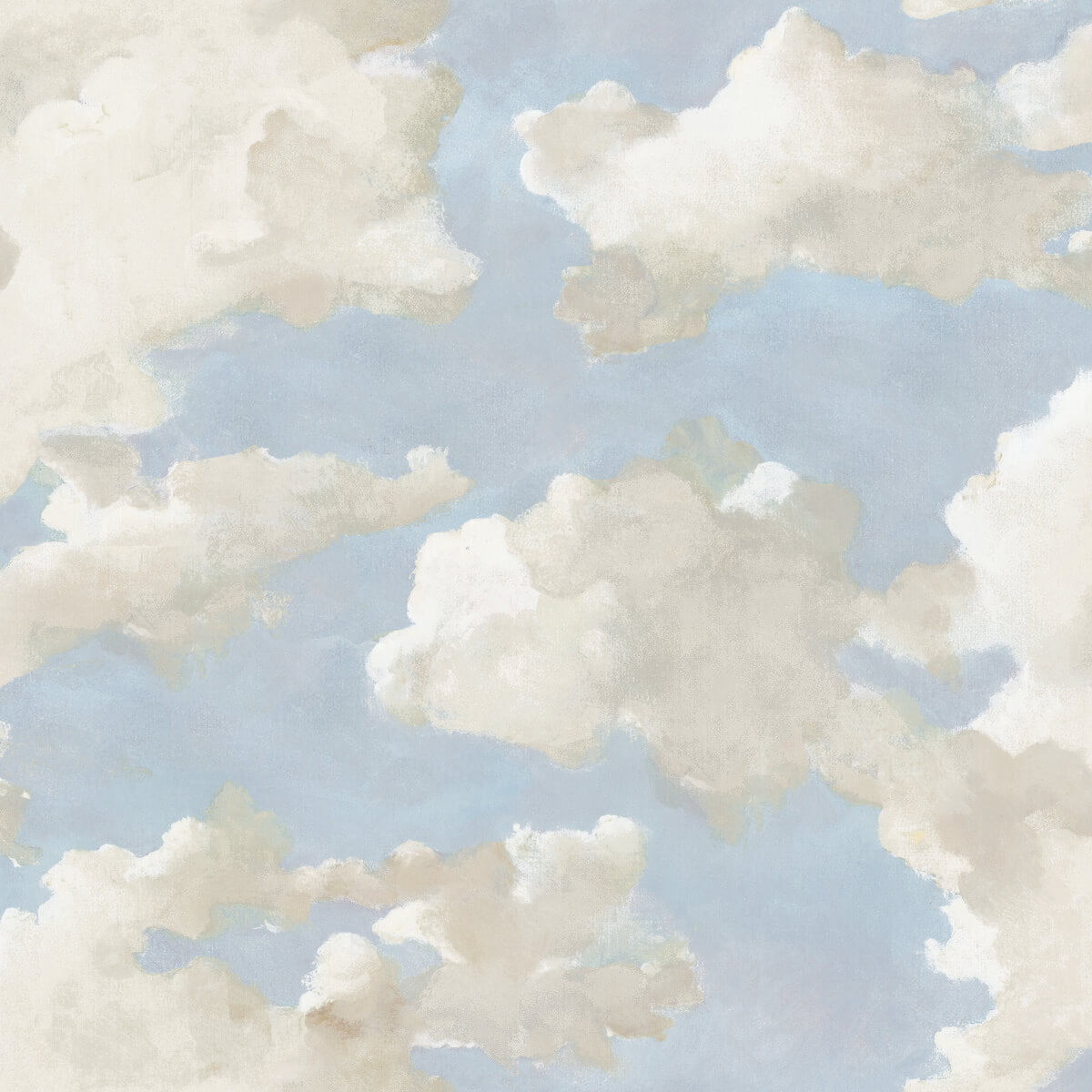 York Clouds on Canvas Peel & Stick Wallpaper - Blue