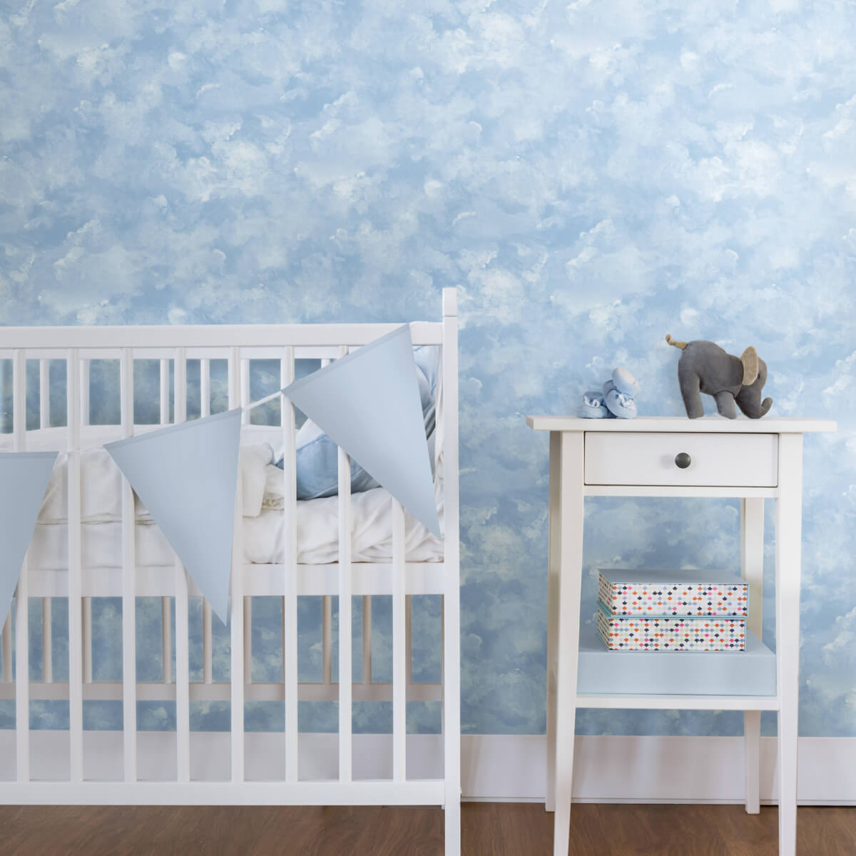 York Atrium Clouds Peel & Stick Wallpaper - Blue