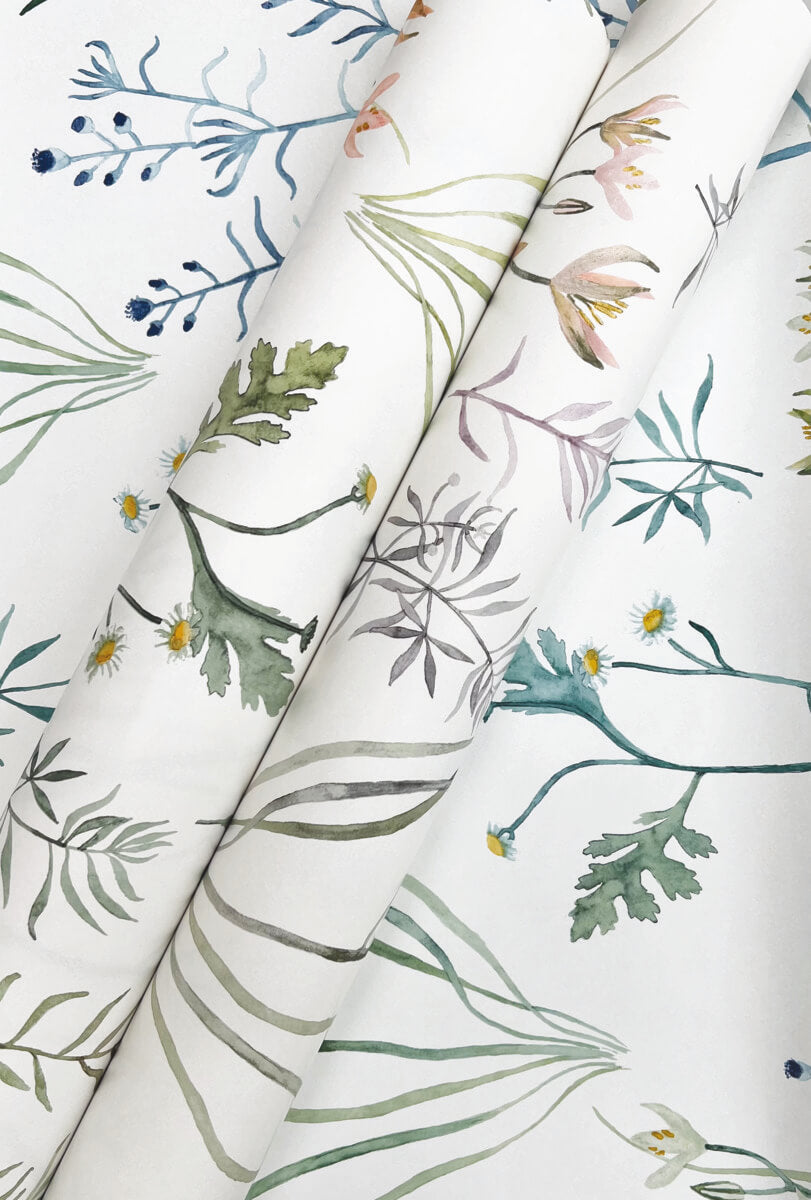 York Watercolor Botanicals Alpine Botanical Peel & Stick Wallpaper Sample - Blue