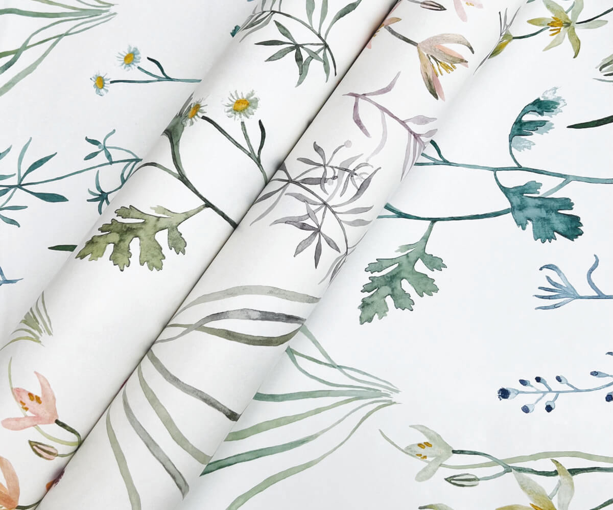York Watercolor Botanicals Alpine Botanical Peel & Stick Wallpaper Sample - Lavender