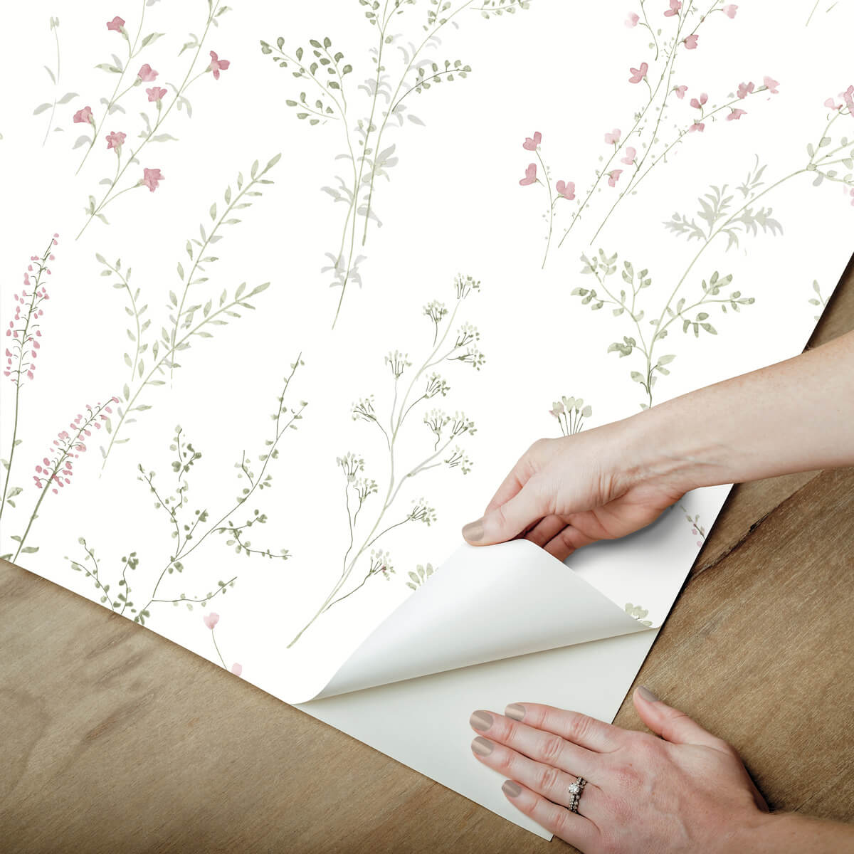 York Watercolor Botanicals Wildflower Sprigs Peel & Stick Wallpaper Sample - Multicolor