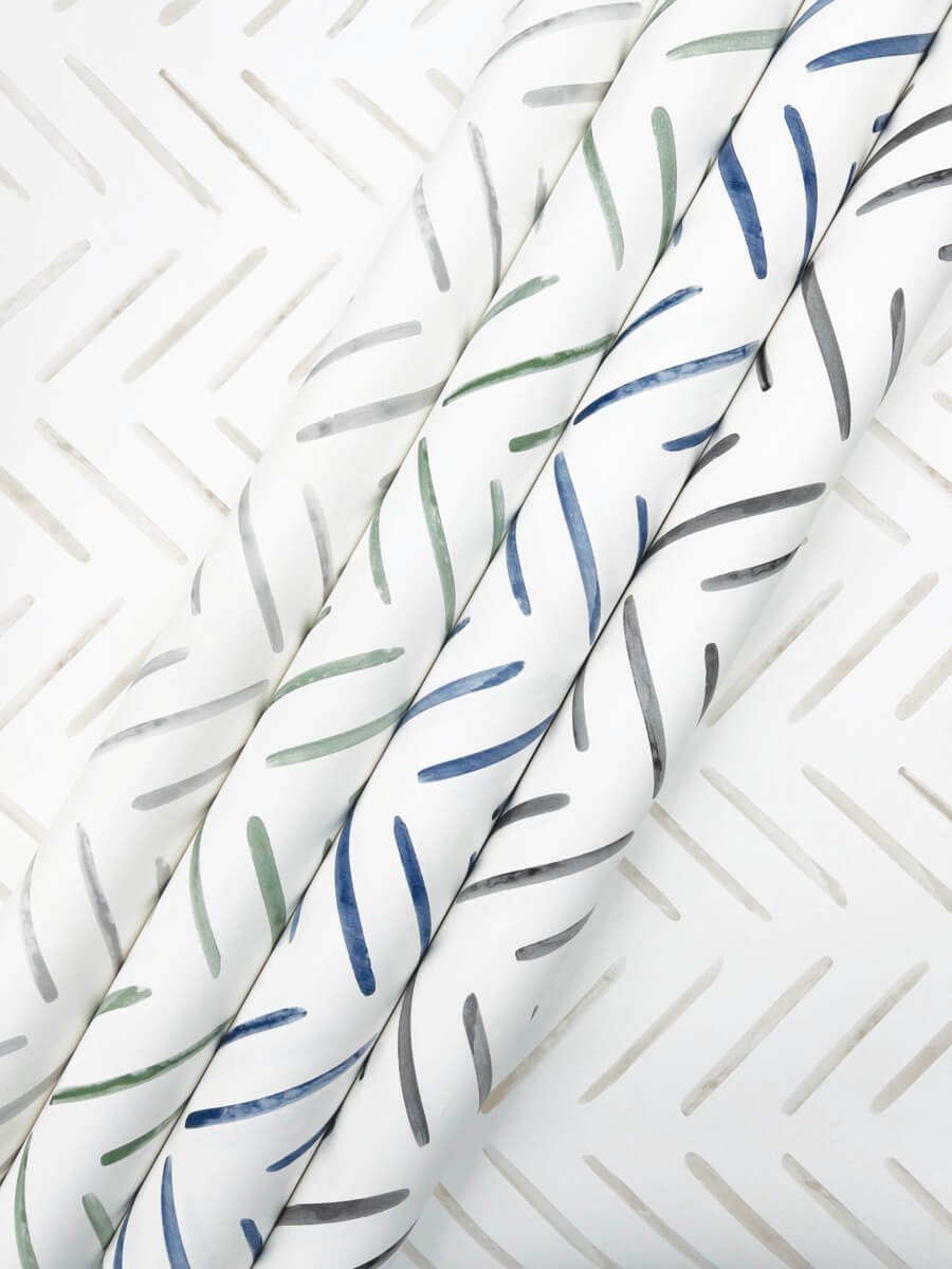 York Watercolor Botanicals Painted Herringbone Peel & Stick Wallpaper Sample - Sand