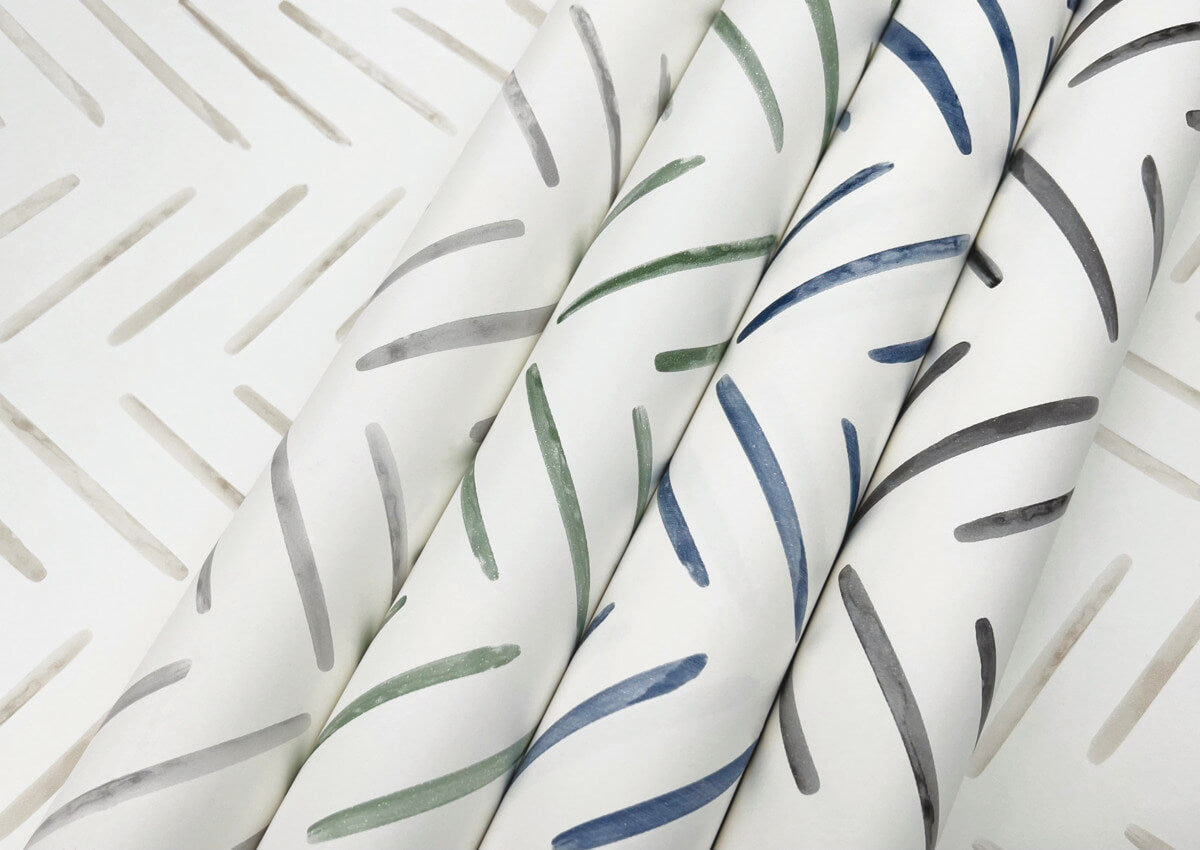 York Watercolor Botanicals Painted Herringbone Peel & Stick Wallpaper Sample - Sand